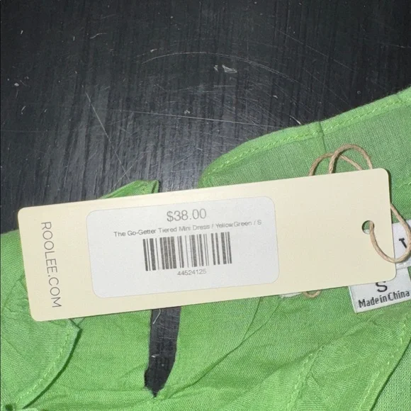 roolee light weight cotton green dress. size small. NEW with tags. - Picture 5 of 8
